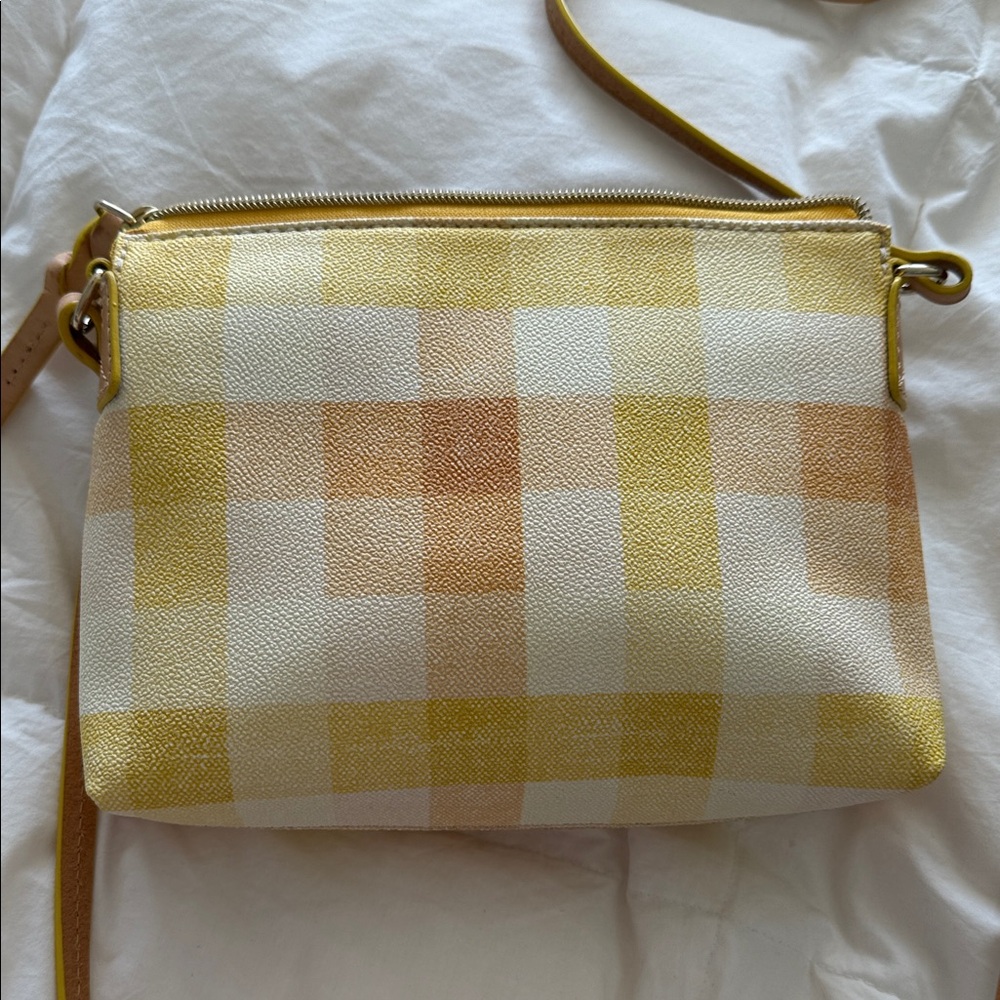 Dooney & Bourke Yellow and Orange Checkered Crossbody Bag - Picture 4 of 8